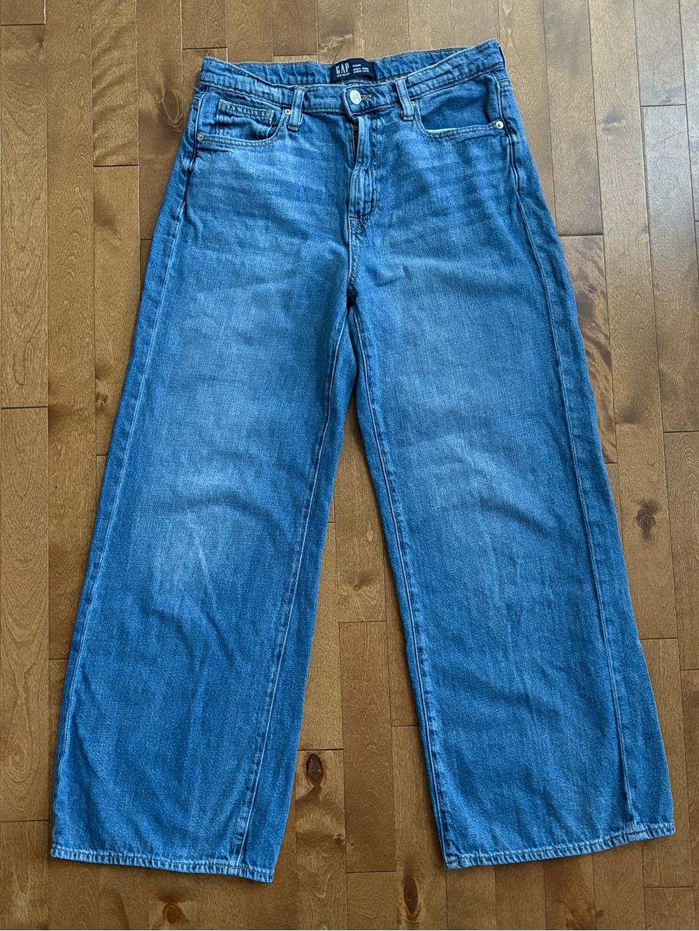 GAP High Rise Wide-Leg Denim Jeans Size 8 / 29R Medium Wash Blue